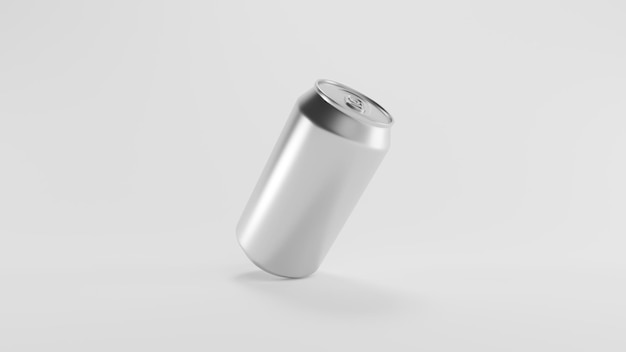 Aluminum can with blank label to decorate and edit The product for a refreshing beverage or beer or soft drink isolated on a white background