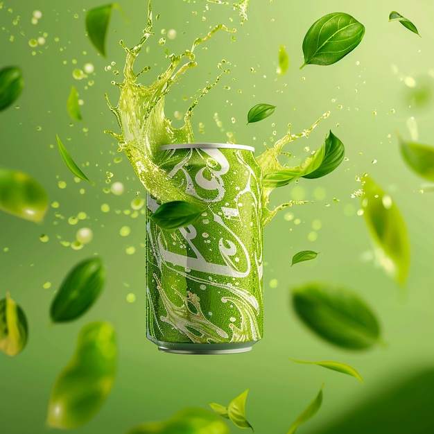 Aluminum drink can mockup with water drops Refreshing Cold Beverage Can Beer or soda can mockup