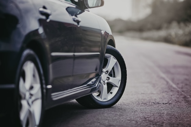 Aluminum sport wheels close up