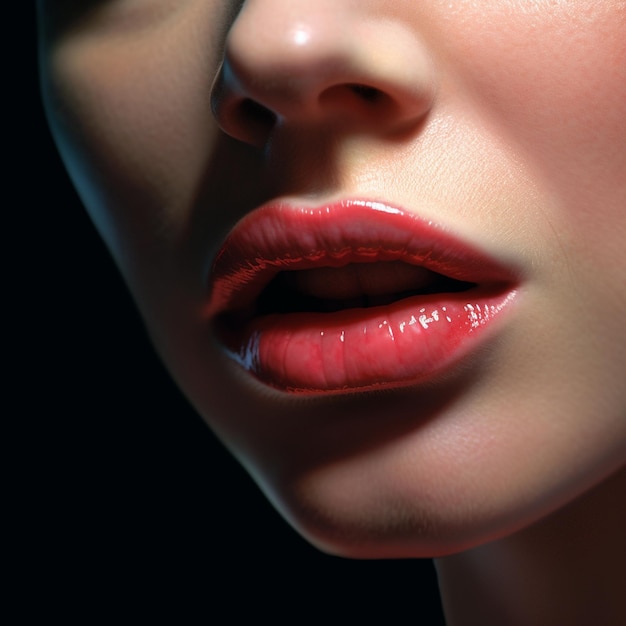 Amaizing Lips woman rose colour black background ligh 3