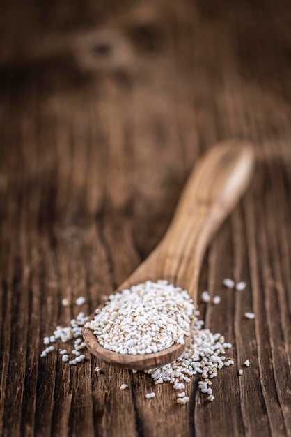 Amaranth puffed selective focus closeup shot