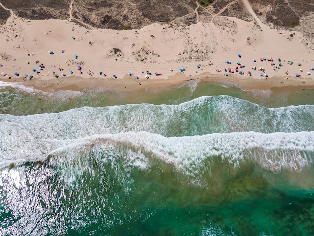 Amazing Aerial view of South Beach of Primorsko Bulgaria