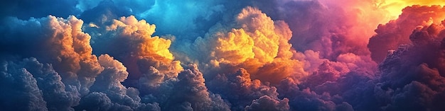 Amazing art of a sky with colorful clouds vibrant hues dynamic cloud formations soft gradients