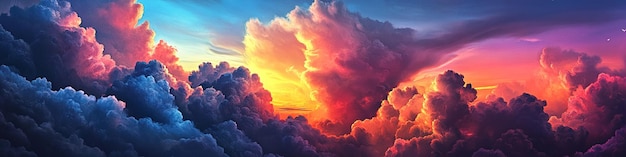 Amazing art of a sky with colorful clouds vibrant hues dynamic cloud formations soft gradients