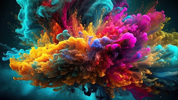 Amazing beautiful colorful space explosion Generative AI