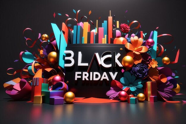 amazing Black Friday shopping with balloons and gift boxes images