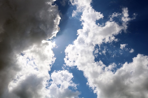 Amazing blu cloudy sky with dense clouds Rainy sky