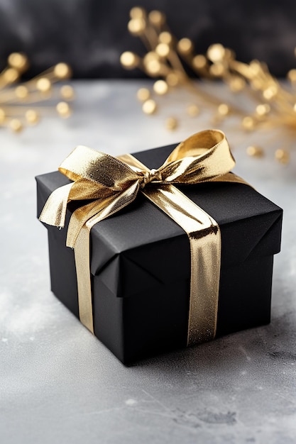 Amazing christmas gift boxes birthday giftboxes Joyful celebration new year in gold generated by AI