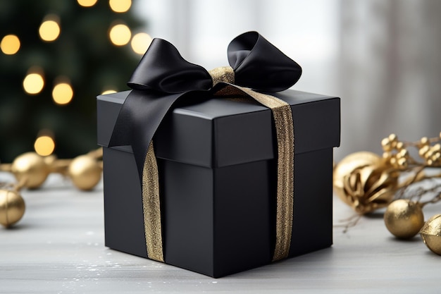 Amazing christmas gift boxes birthday giftboxes Joyful celebration new year in gold generated by AI