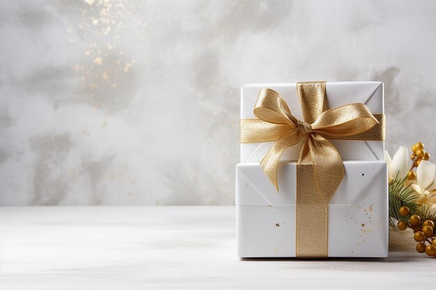 Amazing christmas gift boxes birthday giftboxes Joyful celebration new year in gold generated by AI