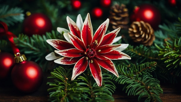 Amazing clay art red Poinsettia pot on white background beautiful flowerpot to celebrate christmas