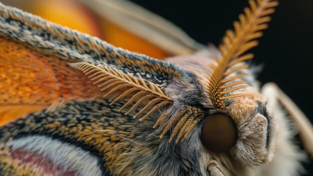 Photo amazing close up of a moths eye showing the intricate details of its compound eye