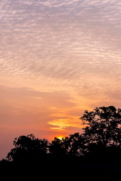 Amazing cloud formation in colourful sky during a monsoon sunrise morning