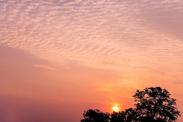 Amazing cloud formation in colourful sky during a monsoon sunrise morning