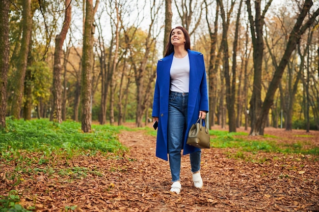 Amazing female person waiting for her friend