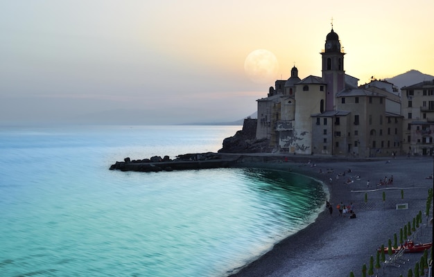 Amazing full moon in Camogli