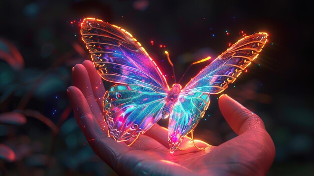 Amazing A glow butterfly at night