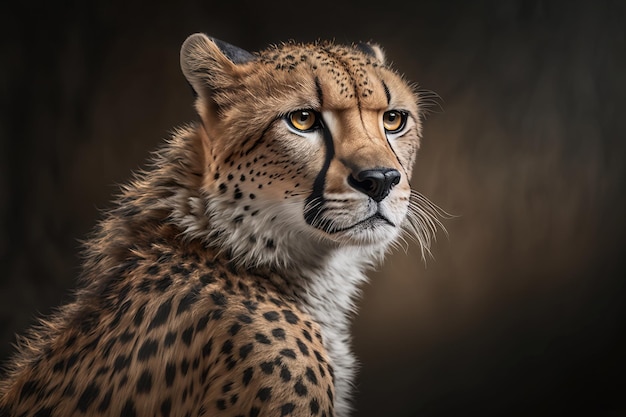 Amazing image of cheetah close up in wild