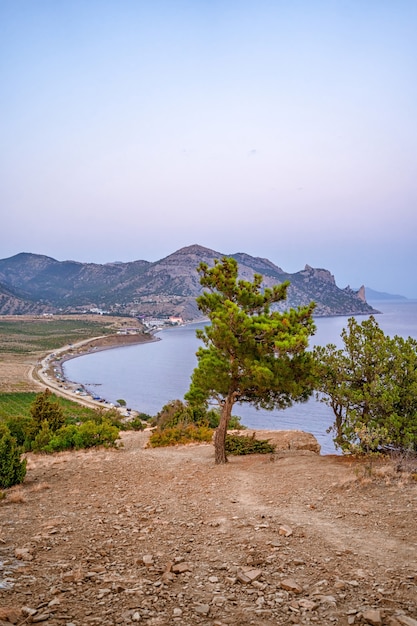 Amazing landscape in summer on the mountains and cape on the Black Sea