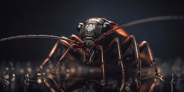 Amazing macro photography of a cockroach close up