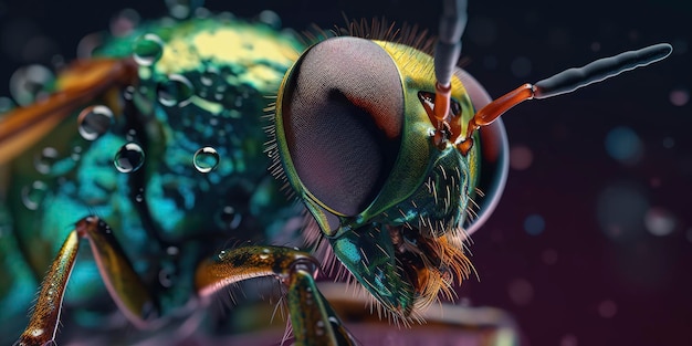 Amazing macro photography of a insect close up