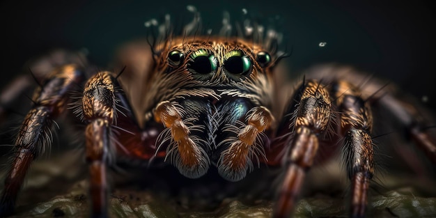 Amazing macro photography of a spider close up