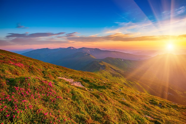 Amazing mountain sunrise