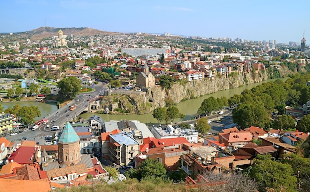 Amazing Panoramic Cityscape of Tbilisi Capital City of Georgia