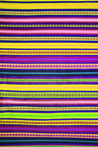 Amazing Peruvian Traditional Textile in Purple and Cobalt Tone Horizontal Strips