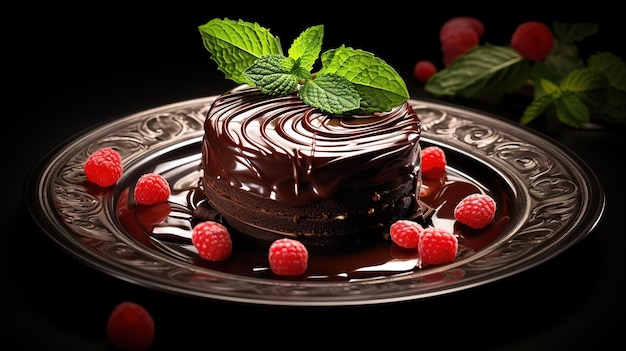 amazing photo Delicious and juicy peppermintchocolate dessert