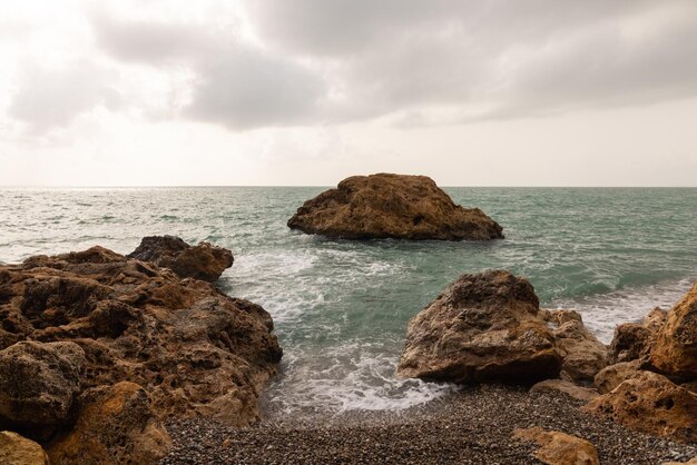 Amazing seascape and rocky beach