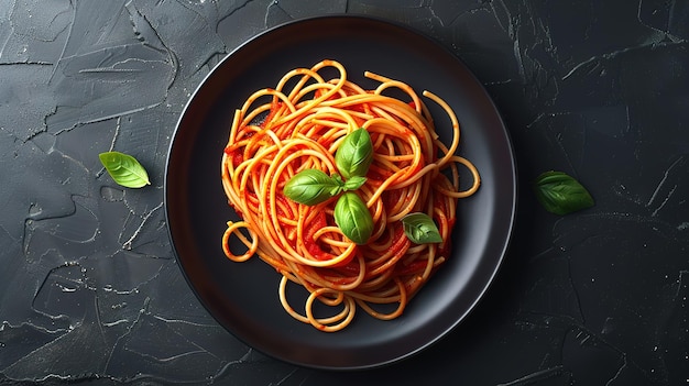 Amazing Side view pasta with tomato sauce on wooden table