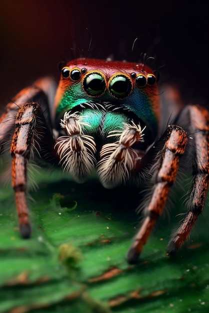 Amazing spider macro photography generated by ai