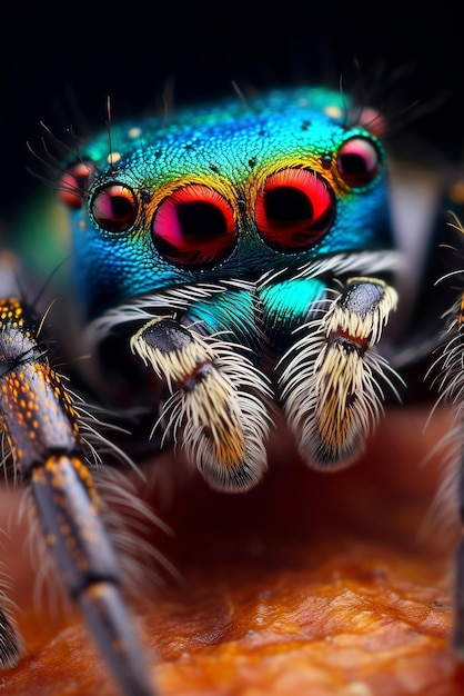 Amazing spider macro photography generated by ai