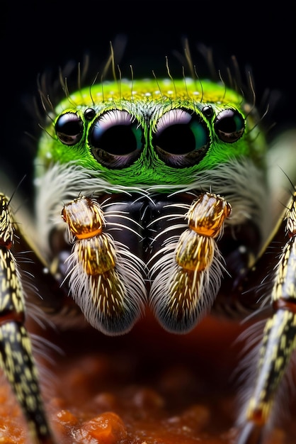 Amazing spider macro photography generated by ai