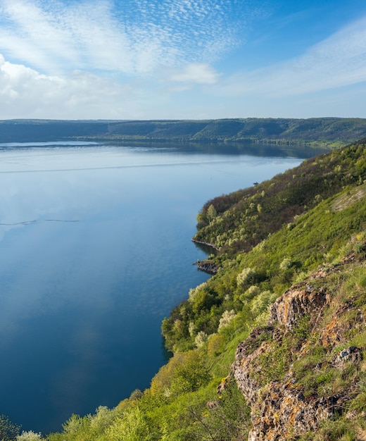 Amazing spring view on the Dnister River Canyon Chernivtsi region Ukraine