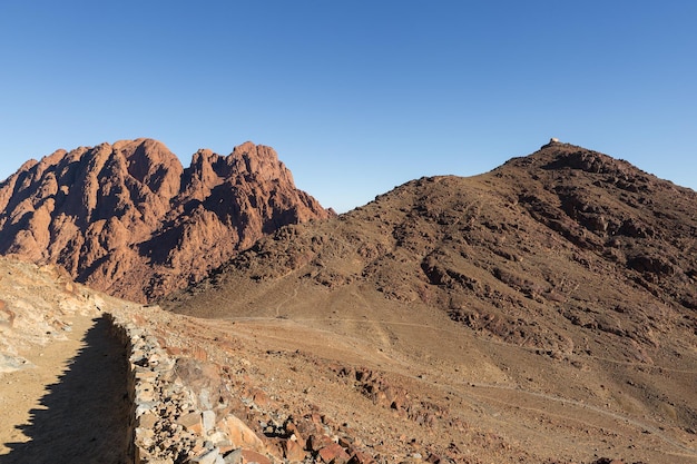 Amazing Sunrise at Sinai Mountain, Beautiful dawn in Egypt, Beautiful view from the mountain