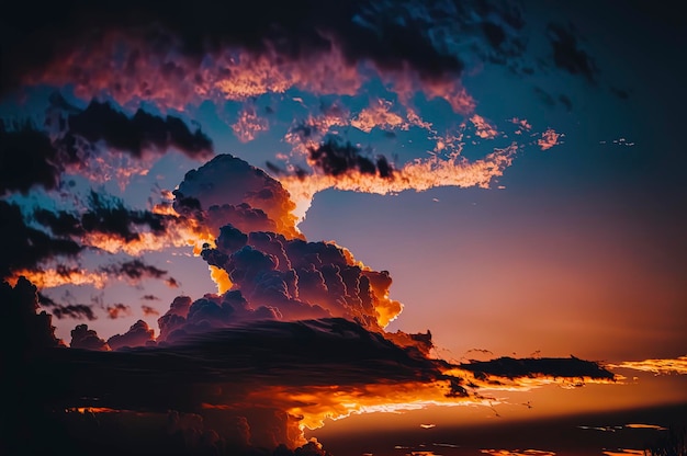 Amazing sunset sky photography