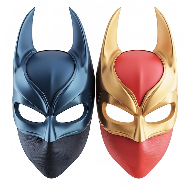 Photo amazing superhero mask designs isolated on white background