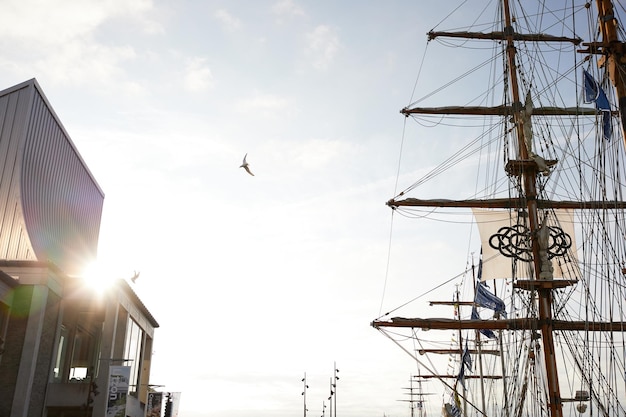 Amazing tall ships from Tall Ship Race with sunset