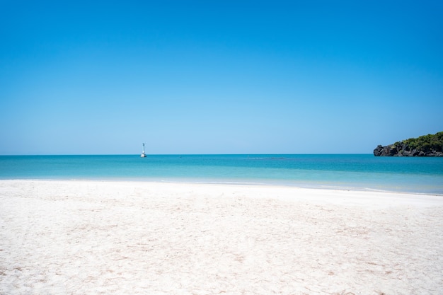 Amazing in Thailand and natural on the beach and beautiful sea with blue sky in a nice weather holiday at Koh Khai island, Sa-tun, Thailand