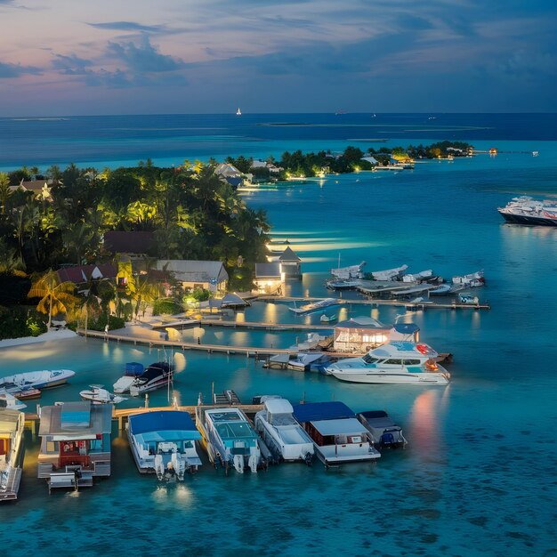 Photo amazing tourist spot of maldives city