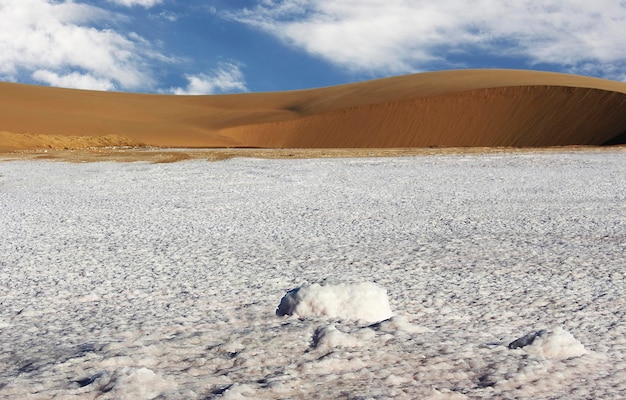 Amazing View from the salt to the dune Namibia Africa