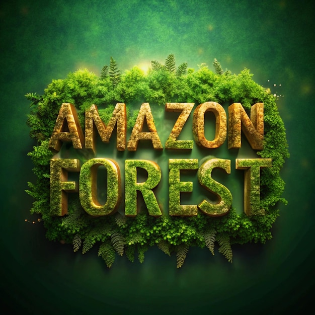 Photo amazon forest text effect