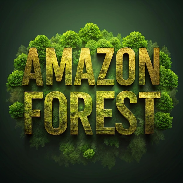 Photo amazon forest text effect