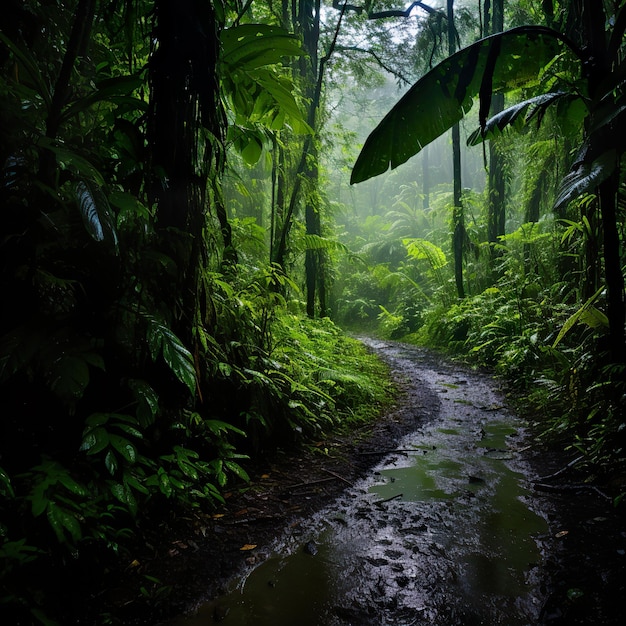 Amazon Rain Forest Deep Jungle Raining