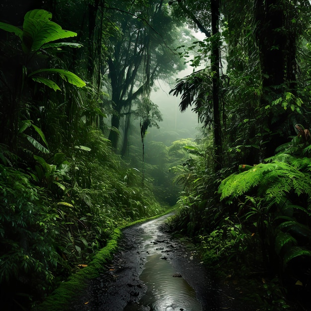 Amazon Rain Forest Deep Jungle Raining