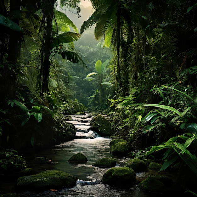 Amazon Rain Forest Deep Jungle Raining