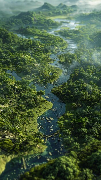 Photo amazon rainforest a lush green landscape