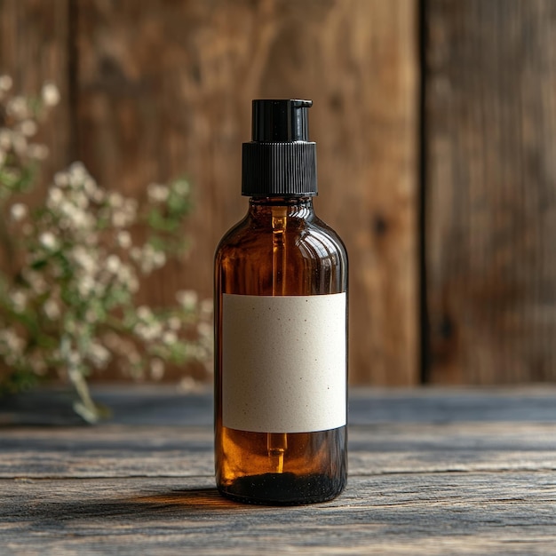 Photo amber bottle mockup